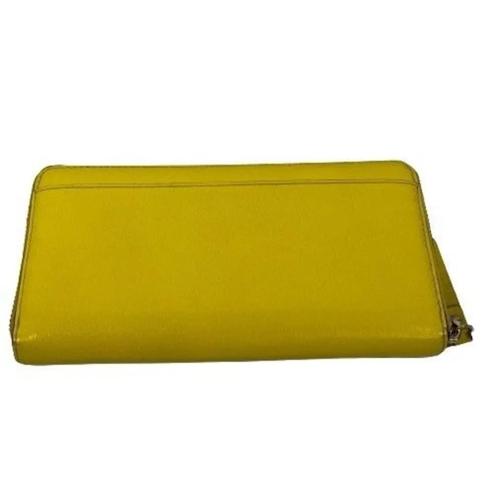 Kate Spade Wellesley Continental Wallet Limoncello Yellow Leather Zip Around